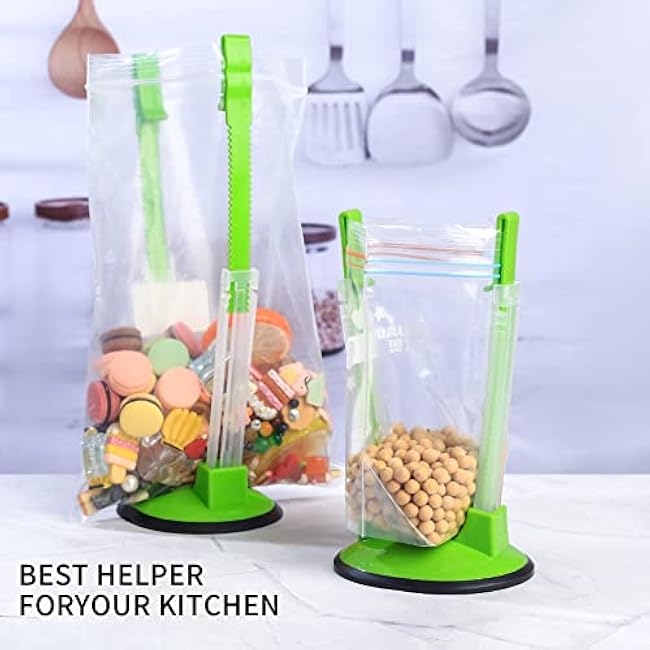 2 Pcs Baggy Rack, Freezer Bag Holder Stand, Adjustable Food Storage Holders, Plastic Food Prep Bag/Zip Lock Bag Holder Stand, for Meal Prep Bag, Kitchen Gadget