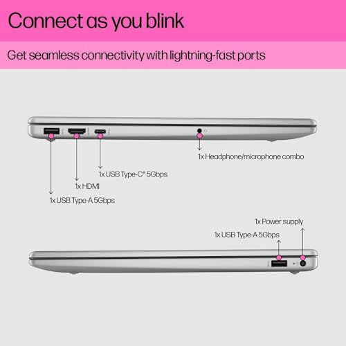 Image of HP 14, AMD Ryzen 3-7320U Laptop (8GB RAM, 512GB SSD), 14 inch /35.6cm, FHD, Win 11, MS Office 2021, Silver, 1.4Kg, Backlit Keyboard, Dual Speakers, em0025AU