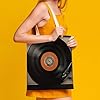 FodPand Canvas Tote Bag with Handles Reusable Vintage Vinyl Record Grocery Shopping Bag Carry on Tote Purse Casual Handbag Everyday Shoulder Bags for Office Market Beach Daily Essentials #2