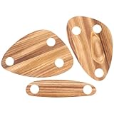 Hemoton 3Pcs Wine Bottle Topper Serving Tray Set Wooden Flat Wine Bottle Cheese Trays Picnic Charcuterie Board Floating Cheese Board Set Snack Holder Tray for Wedding Tea Coffee