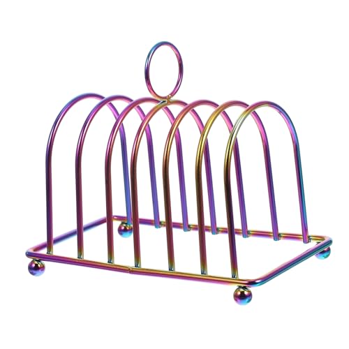 SOLUSTRE Modern Kitchen Stand Stainless Steel Bread Holder Toast Rack Countertop Toast Organiser Compact Design for Small Spaces
