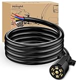 Nilight 50049R 7Way 8 Feet Heavy Duty 7 Way Plug Inline Trailer Cord for Truck Camper Blade Molded RV Cable Wire Weatherproof & Corrosion Resistant-8FT,2 Years Warranty