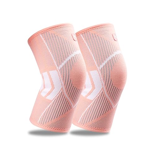 Leikedun Knee Brace Support for Women, 2 Pack Knee Compression Sleeves for Knee Pain, Knee Support for Arthritis Running Hiking Sports Fitness Injury Recovery (M)