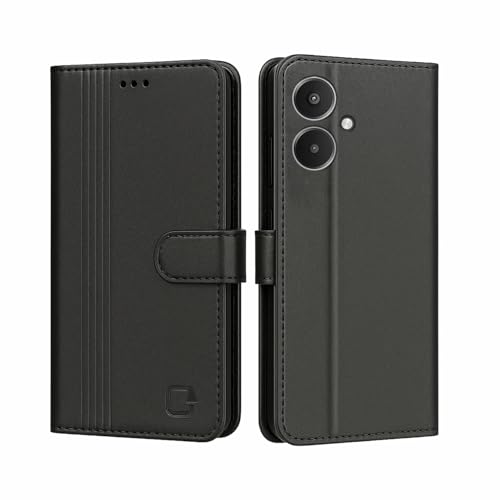 Image of AIBEX Shock Proof Flip Compatible for Redmi 13C 5G Flip Cover Leather Finish | Inside TPU with Card Pockets | Wallet Stand | Complete Protection Flip Case- Black