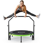 BCAN 40"/48" Foldable Mini Trampoline, Rebounder Trampoline for Adults, U/T Adjustable Foam Handle, Exercise Rebounder for Adults Indoor/Garden Workout, Max Load 330lbs/440lbs-2025