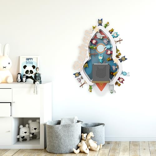 Holzura Regal Rakete für Toniebox, Wandregal für Tonie Figuren, Aufbewahrung für Tonies, Halterung für Toniebox