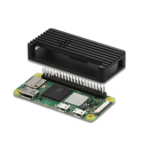 iUniker Pi Zero 2 W WH Kit with Pre-Soldered GPIO Header and Heavy Duty Passive Cooling Aluminum Case for Raspberry Pi Zero 2 WH/ 2w/ w (1 Pcs Board & 1 Pcs Case)