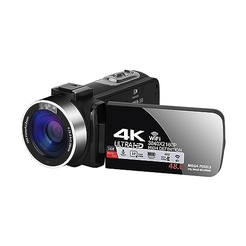 デジカメ フル 4 K ビデオレコーダーストリーミング WIFI ビデオカメラポータブル屋外 UHD 48MP デジタル Vlog カメラ写真撮影 小型で持ち運びも簡単(16G SD Card,Set 1)