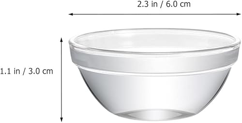 Miniatura 3 de Tazones de cristal pequeños, tazas de salsa de inmersión, cuencos de salsa de soja de vidrio transparente, platos de acompañamiento para aperitivos,
