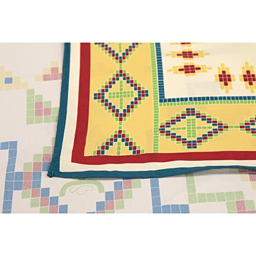 Hooey The Satin Wild Rag Western Heritage 25 X 25 Inch Unisex Style Bandana (Beaded Star -- Yellow/Red/Blue) #TOP3