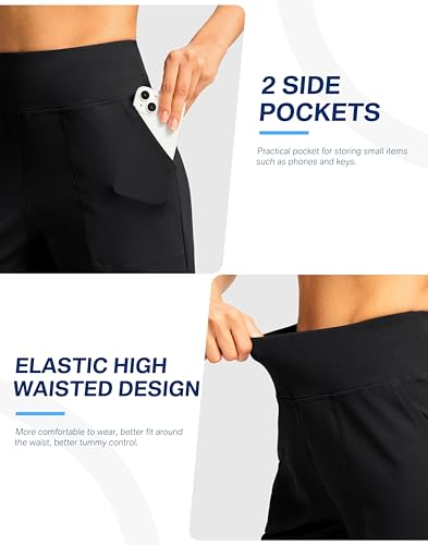 Image of G Gradual Women's Athletic Shorts 6 inch High Waisted Stretchy Bermuda Shorts for Women Quick Dry Summer Casual Shorts