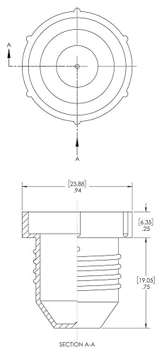 Miniatura 6 de Caplugs QHF321AK1 Tapón roscado de plástico para accesorios JIC acampanados. PD-HF-32, PE-LD, para enchufe tamaño de rosca 2-12-12", rojo (paquete