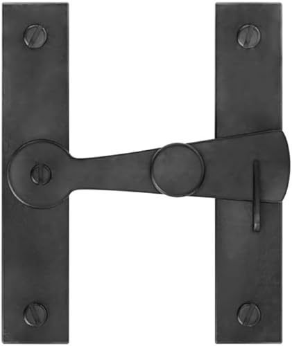 Renovators Supply Manufacturing Pestillo de puerta de hierro forjado negro de 2.5 pulgadas con herrajes de montaje