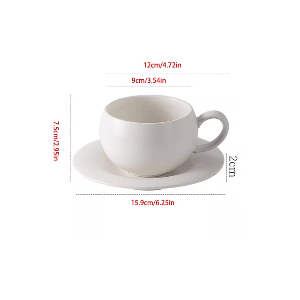 ENGENDER Tazas Cafe Taza De Café Y Platillo De Cerámica, Taza De Café con Leche De Color Sólido Mug Cups(A)