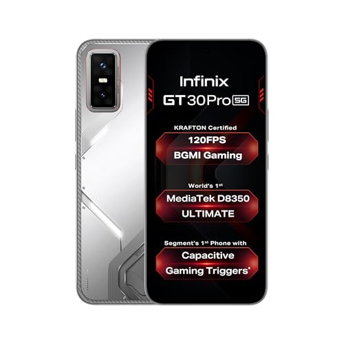 Image of Infinix GT 30 Pro 5G+ (Blade White, 12GB RAM, 256GB Storage) | MediaTek D8350 Ultimate | 120FPS BGMI Gaming | Gaming Triggers | 1.5 Million+ AnTuTu | Infinix AI Without Offers