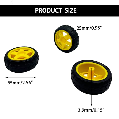 4 ruedas de goma de 65 mm para coche RC, camión, robot, modelo de piezas de juguete - imagen 4