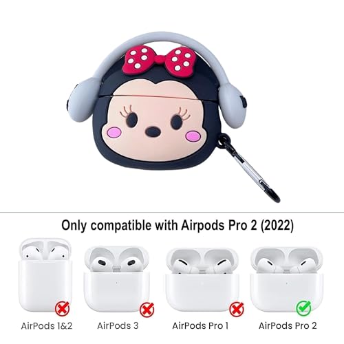 Image of YODI Case Cover for Airpods Pro|Pro 2|Airpods Pro 3|Airpods 4 Pouch, Silicone Cases with Cleaner Kit 360 Drop Protection,Shock-Resistant ([Headphone - Minnie Red ], Airpods Pro /Pro 2)