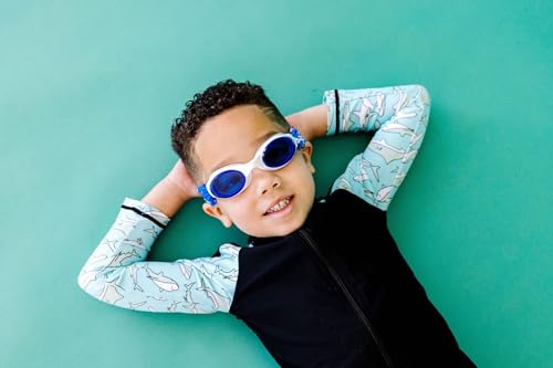 Image of Splash Place KIDS SWIM GOGGLES with Fabric Strap | Tangle-Free Swimming Goggles for Kids (ANCHORS AWAY)