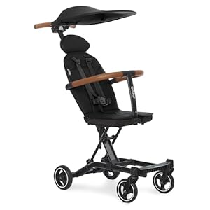 Evolur Cruise Rider Stroller with Canopy, Lightweight Umbrella Stroller with Compact Fold, Easy to Carry Travel Stroller – Noir Black