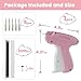 Stitch Gun for Clothes - Quick Clothes Fixer - Tagging Gun for Clothing with Sewing kit Includes 6 Needles,1000 Black Fasteners and White Fasteners （Pink）