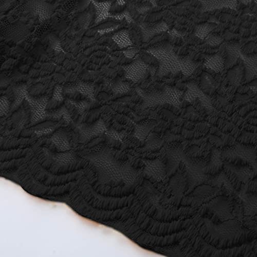 Black Brunch for Juniors Lace Chiffon Plus Size Keyhole Eyelet Cardigan Vestidos Básicos Patchwork M