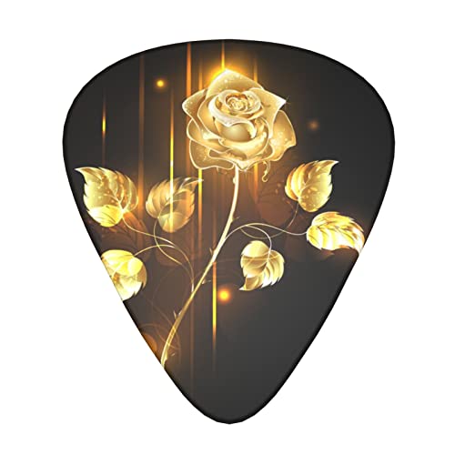 Ensemble de 12 médiators de guitare Gold Rose pour guitare acoustique, guitare électrique, contrebasse, ukulélé - Les Beatles, Paul McCartney, John Lennon, RIngo Starr, George Harrison Ensemble de 12 médiators de guitare Gold Rose pour guitare acoustique, guitare électrique, contrebasse, ukulélé
