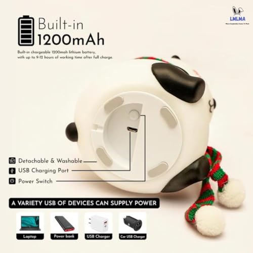 Image of Night Lamp for Bedroom | Touch Control Silicone Lamp with 7-Colour Changing Light | USB Rechargeable Bedside Girls & Boys | Warm White Diwali Decoration Light | Christmas Gift (Panda)