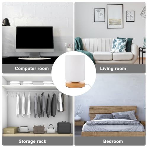 Lámpara de mesa cilíndrica LED con luz cálida y carga USB miniatura 5