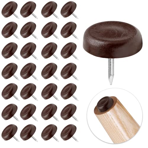 Best Chair Leg Glides for Wood Floors: Protect and Preserve Hardwood 8 Waziaqoc 120PCS Nylon Furniture Sliders, Brown Nail On Furniture Glides Sliders Round 17.5mm x 5mm Furniture Legs Feet Floor Protectors Nail Pads for Table Chair Legs