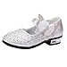 Beladla Bambine e Ragazze Tacco Alto Scarpe Principessa con Paillettes Strass Scarpe Punta Bling Cristallo Bambina Cerimonia Festa Lustrino Nozze Scarpe per Bambini