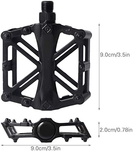 CESHUMD Pedals Mountain Bike Pedals, Non-Slip Universal Lightweight Aluminium Bicycle Platform Pedals for BMX MTB 9/16 (Black)