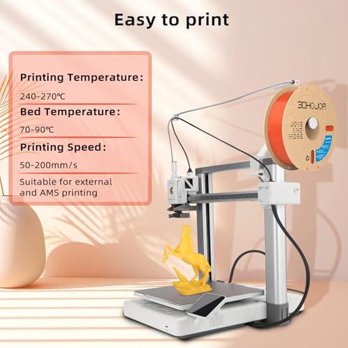 Image of 3DHoJor Update Basic PETG Filament 1.75mm, PETG 3D Printer Filament, 2.2 LBS (1KG) Cardboard Spool, Fit Most FDM 3D Printer, Translucent Orange
