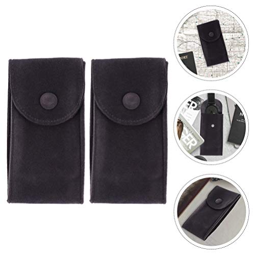 ULTECHNOVO 2Pcs Assistir Relógio Organizador Saco Caso De Armazenamento Portátil Cinza Escuro