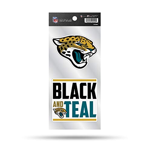 Rico Industries NFL - Juego de 2 pegatinas - DSS0901, NFL Double Up Die Cut - Hoja de pegatinas (2 unidades), 4' x 9', Multicolor