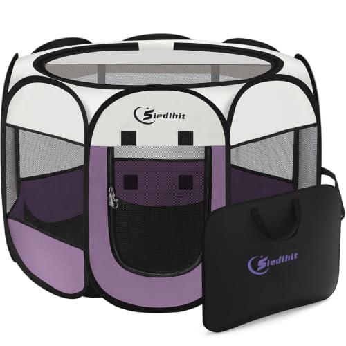 Image of Siedihit Dog Cat Playpen, Small Puppy Pet Playpen, Dog Crate Tent Cage