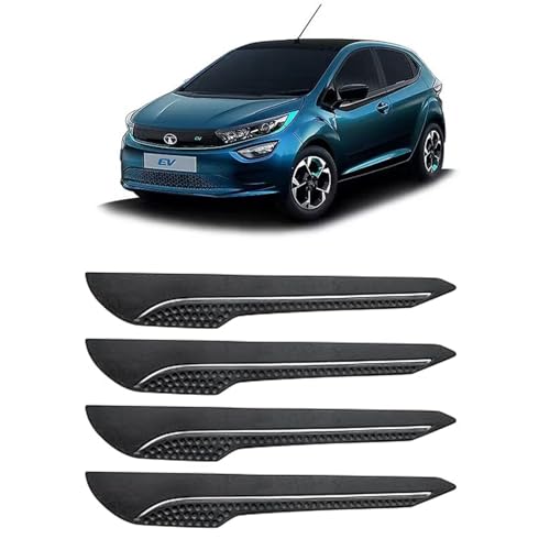 Image of AOSIS-Car Bumper Protector /Bumper Guard for Tata ALTROZ EV with Single Chrome Stripe (4-Pcs)
