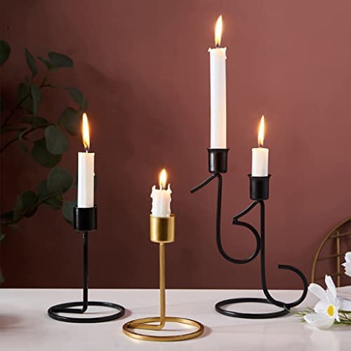 Candelabros dorados, adornos geométricos nórdicos para centro de mesa, candelabros navideños para mesa de comedor, portavelas decorativos