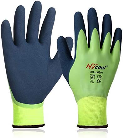 DS Safety Arbeitshandschuhe Herren und Damen - Wasserdichte Gartenhandschuhe mit Schaumlatex und Gummibeschichtung Handschuhe (1 Paar-Grün) Größe 7/S