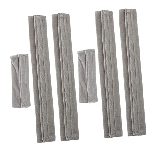 HIAKDOFT 6 piezas Fundas para Tiradores de Nevera y Microondas Cubre Asas Antideslizantes y Antiaceite Protectores Lavables para Puertas de Electrodomésticos Gris