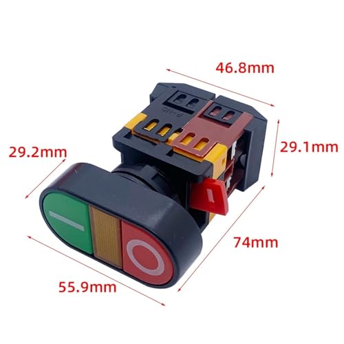Interrupteur à bouton-poussoir 220V réinitialisation momentanée pour commande de moteur - 3