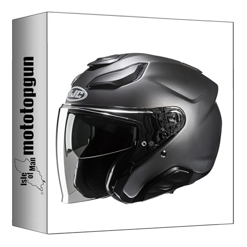 Casque jet HJC F31 moto scooter visière solaire teinte titane taille L