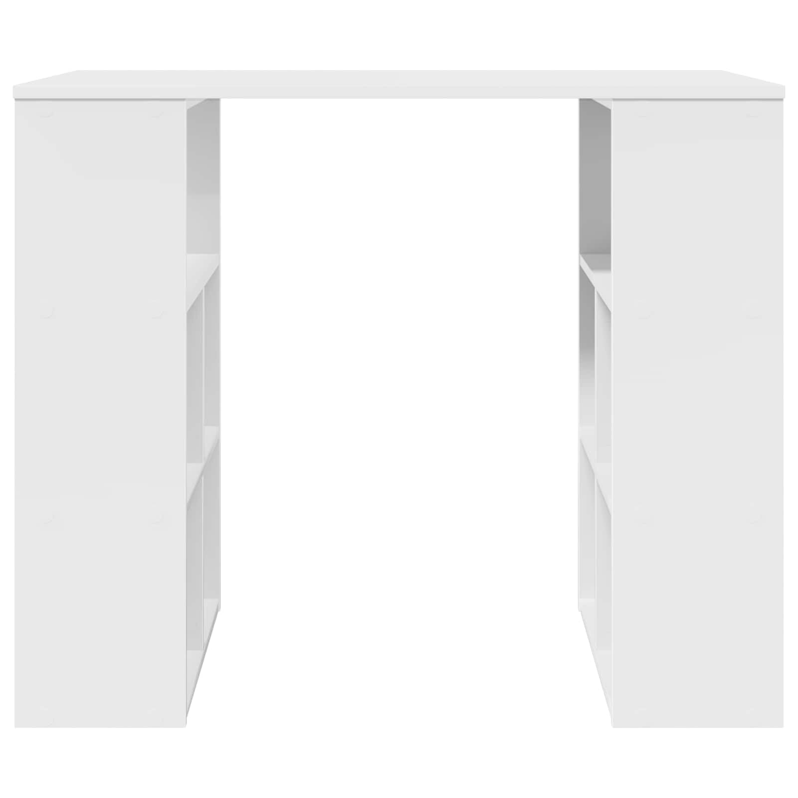 Scrivania Porta PC in Legno Ingegnerizzato Bianco 90x50x75 cm | Tavolo da lavoro compatto per ufficio o camera da letto, dotato di scaffali salvaspazio integrati.
