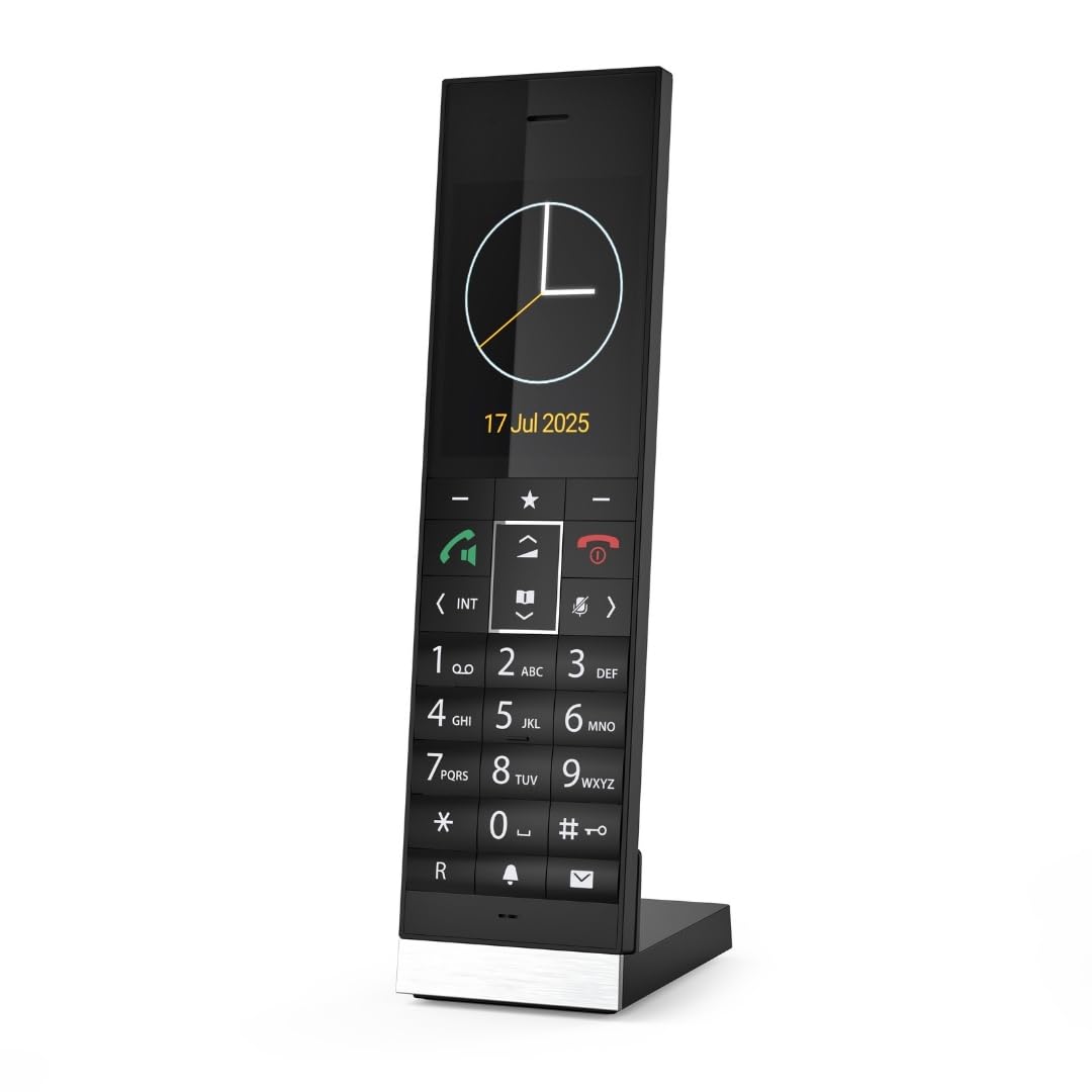 Gigaset Style 800HX – Telefon/Mobilteil/Handset mit Ladeschale für Router (Fritzbox,Speedport kompatibel)-HDVoice&CAT-iq 2.0–2,8" TFT-Farbdisplay–Elegantes Design–Schwarz[Deutsche Version][Ohne Basis]
