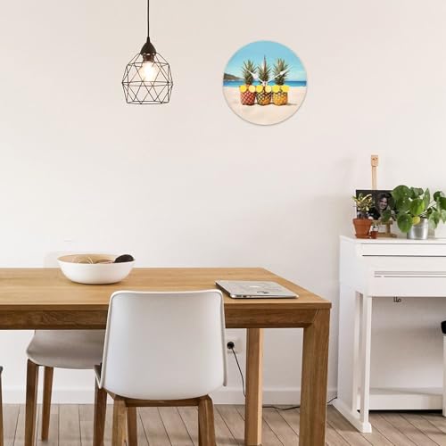 Horloge murale décorative moderne en bois jaune sans échelle - 6