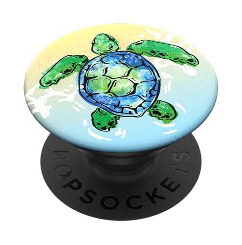 Image of PopSockets Adhesive Phone Grip, Holder, Phone Stand, Turtle - Tortuga