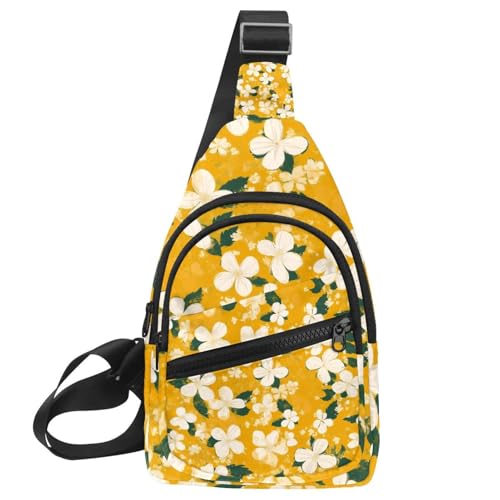 Riñonera cruzada para viajar y senderismo con diseño de flores de verano talla única ligera