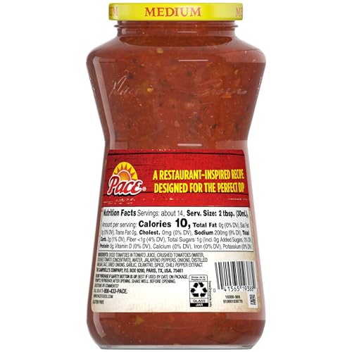 Image of Pace Salsa, Restaurant Style, Original Recipe, Medium Salsa, 16 oz Jar (Pack of 12)