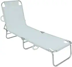 Cadeira Espreguiçadeira em Alumínio e Textilene Branca Bel