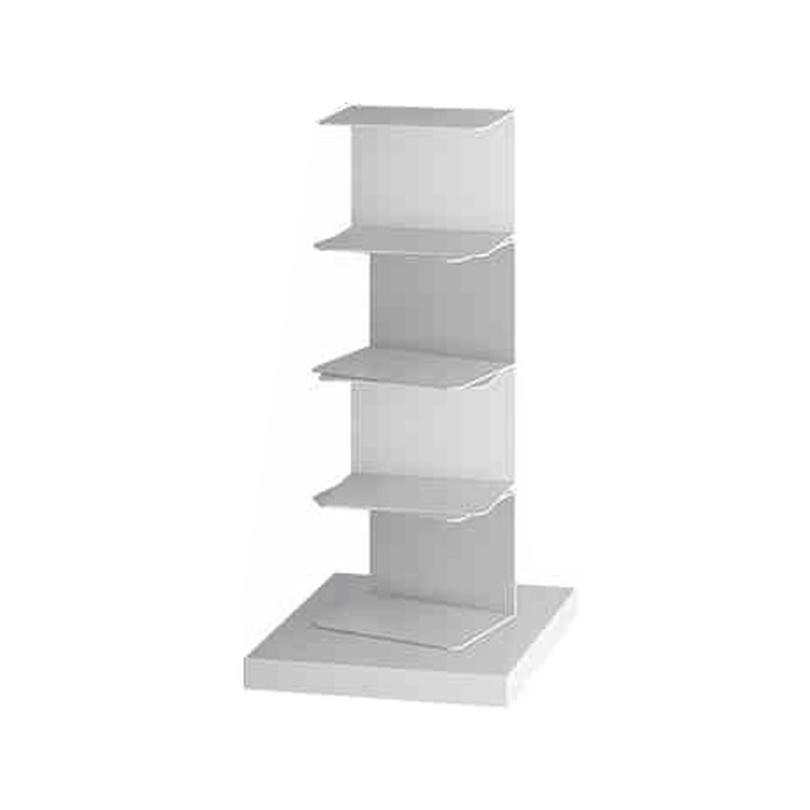 Libreria a Torre con Colonna Verticale in Metallo, 5 Ripiani, Stretta, a Scala, per Piccoli spazi, espositiva, scaffale Bianco per Ufficio Domestico