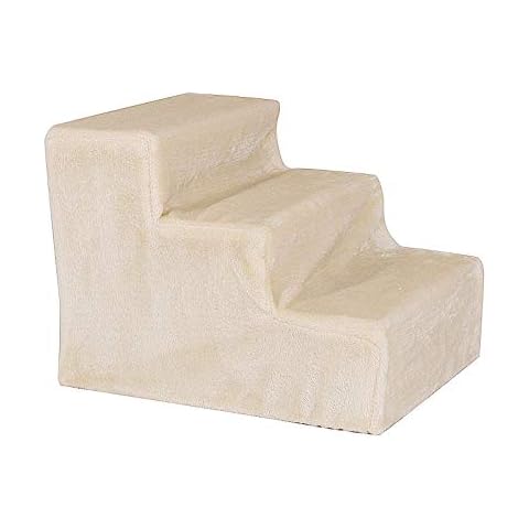Pet stairs, cat stairs, dog stairs with plush cover, colour beige Cover